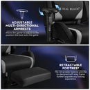 Titan Series Ergonomic Gaming Chair Armrest and footrest view