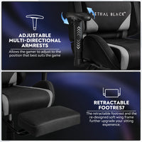 Titan Series Ergonomic Gaming Chair Armrest and footrest view